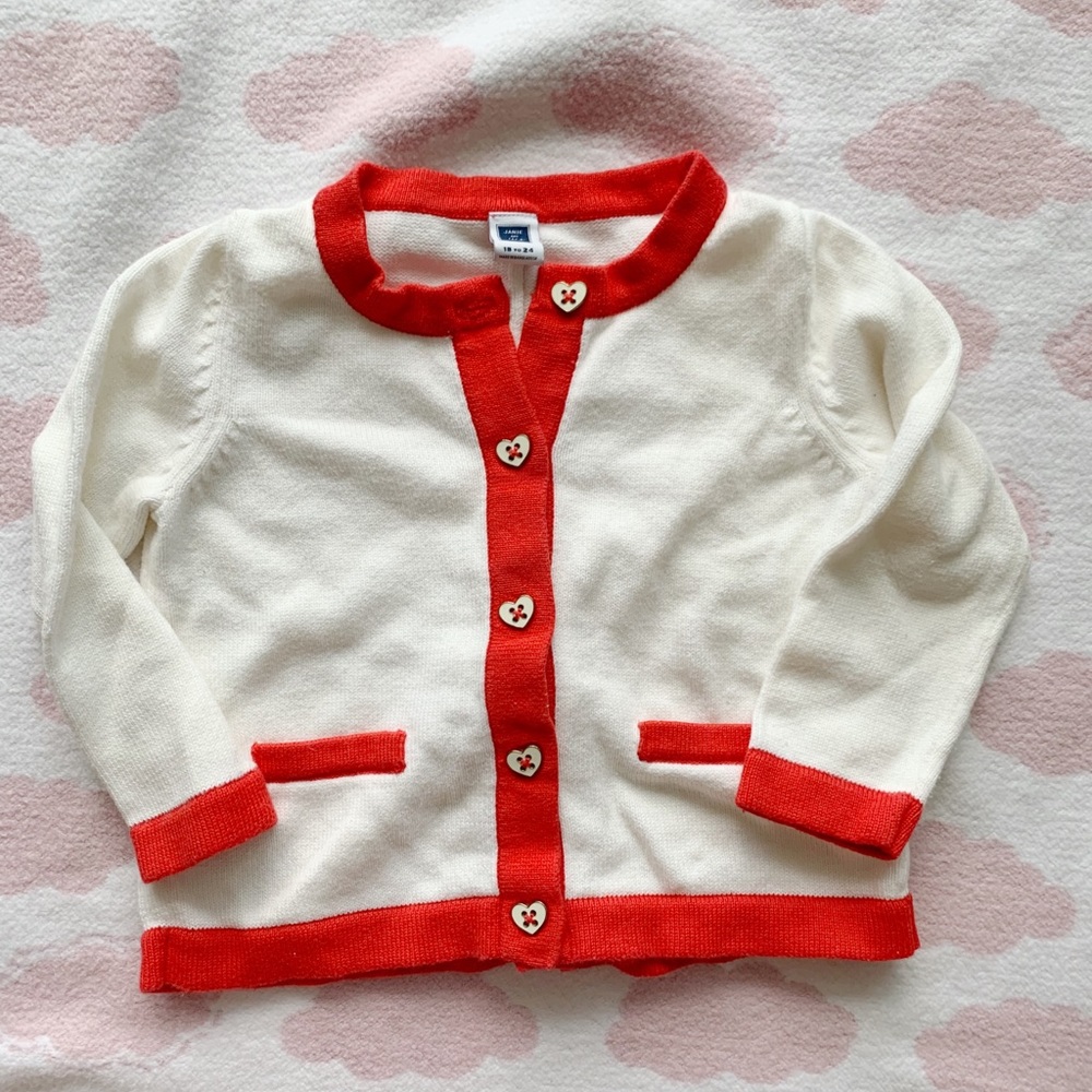 Janie and Jack toddler cream heart sweater